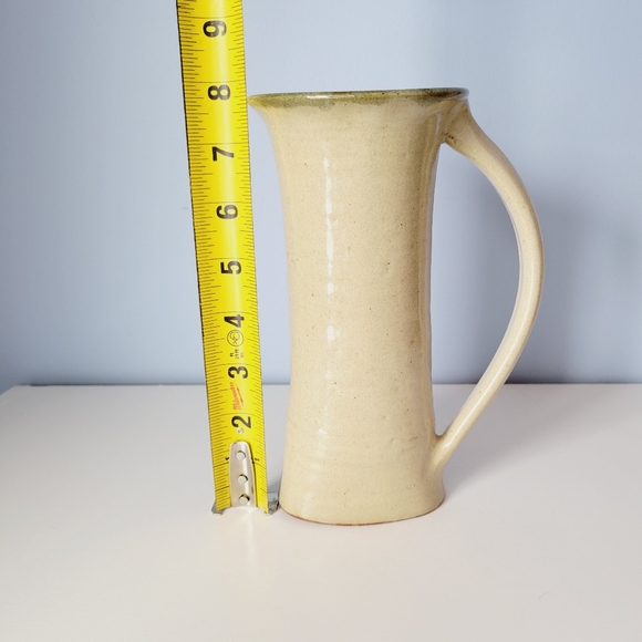 Studio Pottery Pitcher Vase Signed Hand Thrown Large Handle - Picture 7 of 14